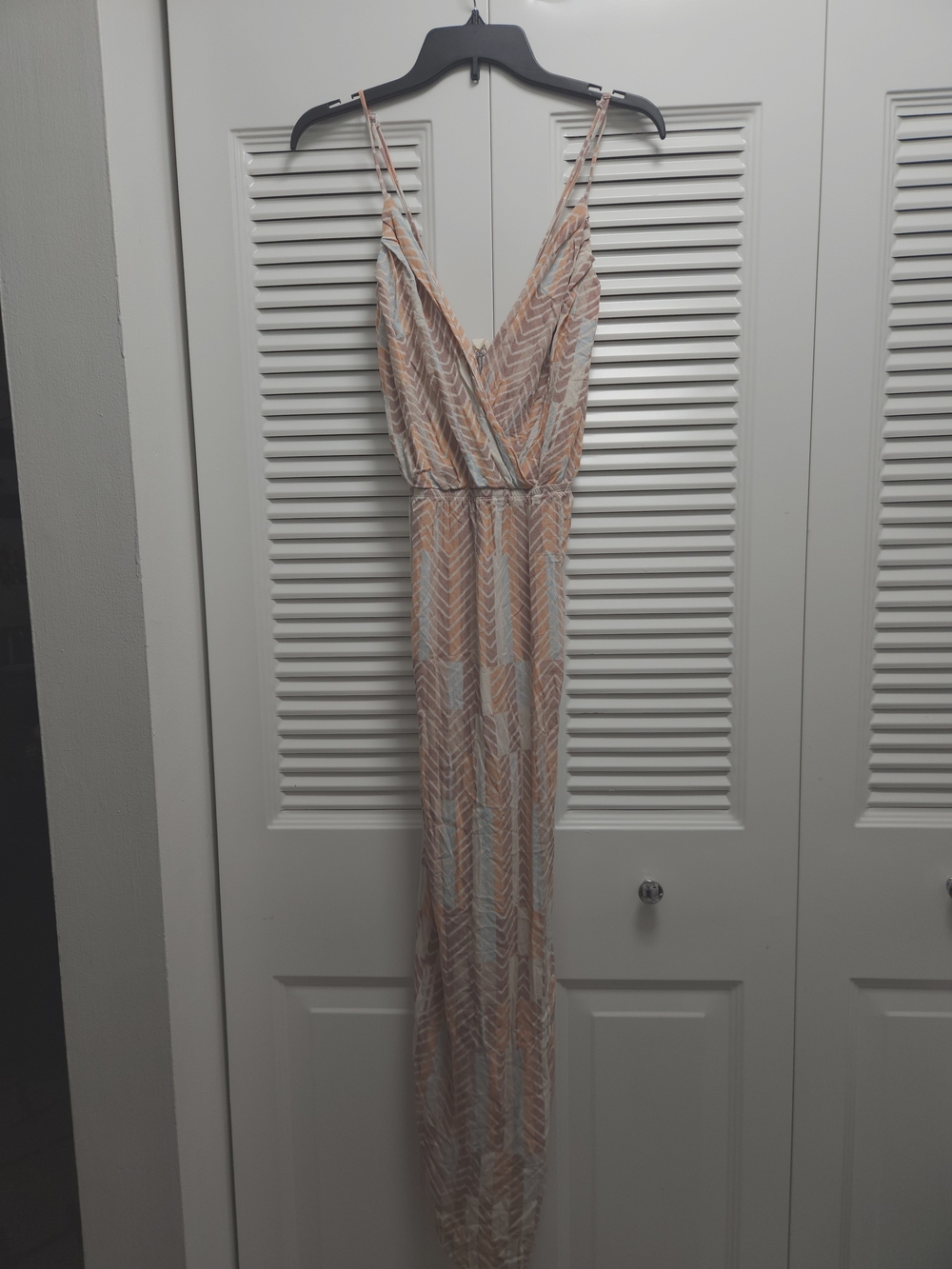 Lovestitch Women's Boho Chevron Print Maxi Dress | Size Small V Neck